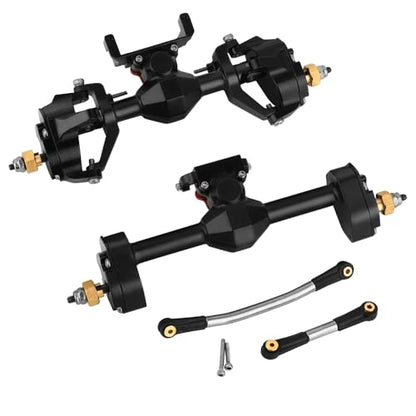 SCX24 Diamond Shape Portal Axle for 1/24 Axial SCX24 C10 90081 AXI00002 AX24 Ford Bronco AXI00005 RC Crawler Metal Upgrade (Black) - color: Black