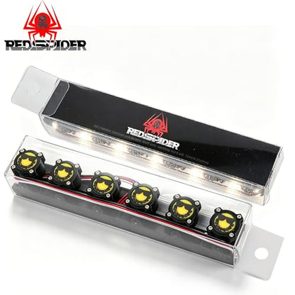 REDSPIDER RC Car LED Light Bar Kit, 145mm Roof Light Bar with 14 LED Beads for 1/10 1/8 RC Crawlers, RC Accessories Upgrades Parts for Axial SCX10 90046 Wraith Traxxas TRX4 TRX6 Redcat Gen8 (Style B)