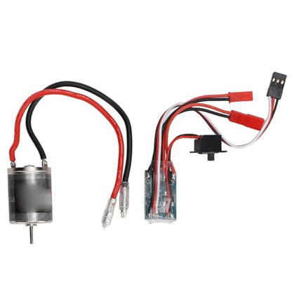 370 Brushed Motor ESC Combo, 31T High Stainless Steel Motor with 30A Brushed Electronic Speed Controller, for 1/16 1/18 Scale RC Cars