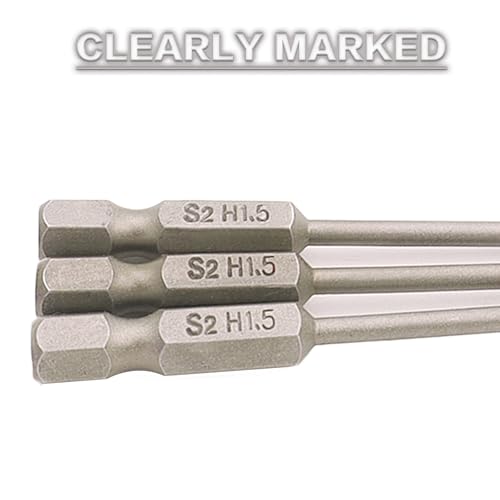 RC Hex Bit 6 Inch Power Bits 4mm for Screwgun/Power Drill(1.5MM X 3PCS) | High-speed Steel Precision Screwdriver Bits,Hex Head Allen Wrench Drill Bit Set,Magnetizable Tips,S2 alloy steel - size: 1.5MM X 3PCS