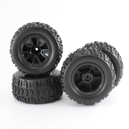 KingVal 4PCS Rubber Wheels Tires 90x43mm Hex 12mm RC Spare Parts Compatible with SCY 16101 16101PRO 16102 16102PRO WLtoys 144010 MJX 14209 14210 RC Car