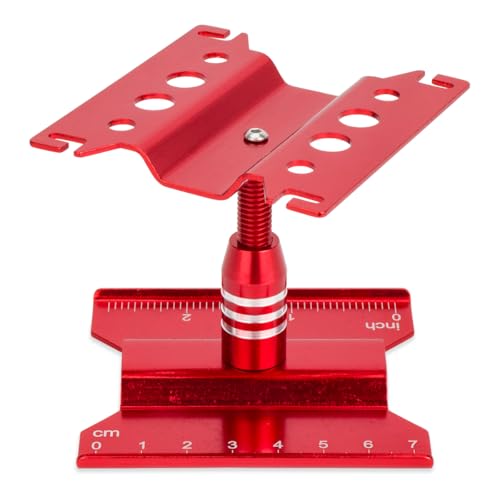 Aluminum Repair Station Work Stand Assembly Platform 360 Degree Rotating for 1/16 1/18 1/24 RC Crawler Axial SCX24 Traxxas TRX4M (Red)