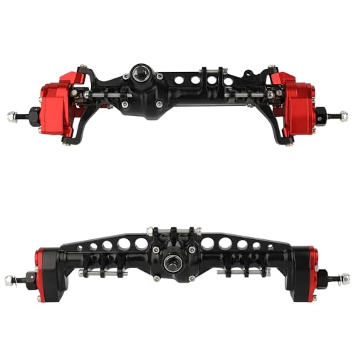 CNC Metal Front and Rear Portal Axles for 1/10 RC Crawler Car Axial SCX10 III AXI03006 AXI03007 Wrangler JL AR45 Axle Upgrade Part (red) - color: Red
