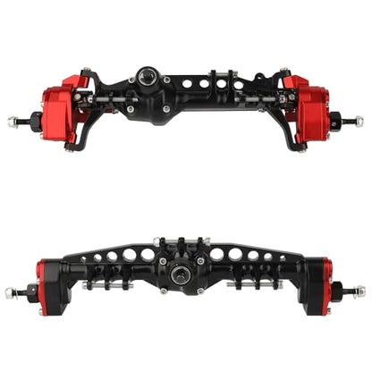 CNC Metal Front and Rear Portal Axles for 1/10 RC Crawler Car Axial SCX10 III AXI03006 AXI03007 Wrangler JL AR45 Axle Upgrade Part (red) - color: Red