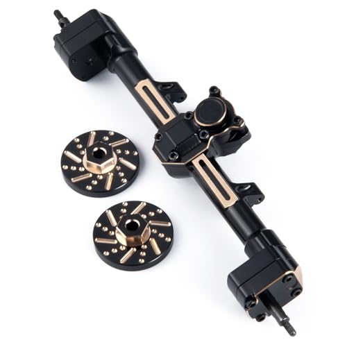 RCHUBAM RC Front & Rear Axle Set Metal Complete Axle with Steering Weights for 1/24 Axial SCX24 RC Crawler Deadbolt C10 Upgrades Accessories Part (Rear Axle) - style: Rear Axle