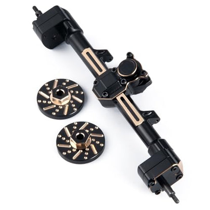 RCHUBAM RC Front & Rear Axle Set Metal Complete Axle with Steering Weights for 1/24 Axial SCX24 RC Crawler Deadbolt C10 Upgrades Accessories Part (Rear Axle) - style: Rear Axle