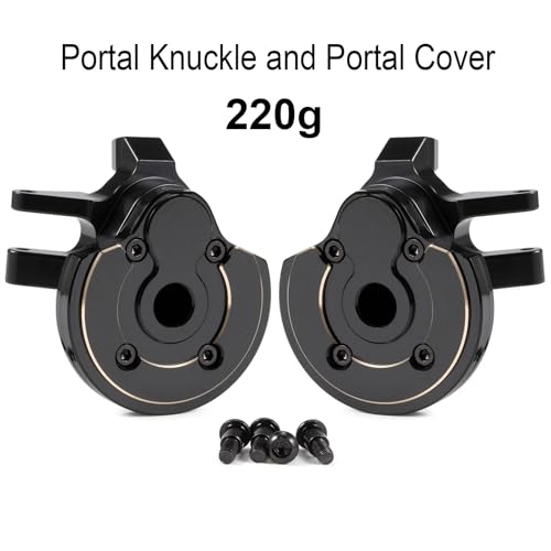 Heavy Brass Weights Portal Cover Steering Knuckles for Capra SCX10 III CP43 | Weight 220g, Black Hard Coating, Fits 1/10 RC Crawler 4WS LCG Comp Builds
