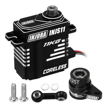 INJORA 25T Aluminum Servo Saver with Servo for GROM Mini Kraton Losi Nascar