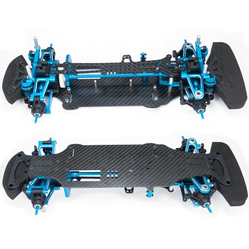 MOHERO Aluminium Alloy &Carbon Fiber Shaft Drive 1/10 RC Touring Car Chassis Frame Body Kit with 4 Wheels for TT01 TT01E