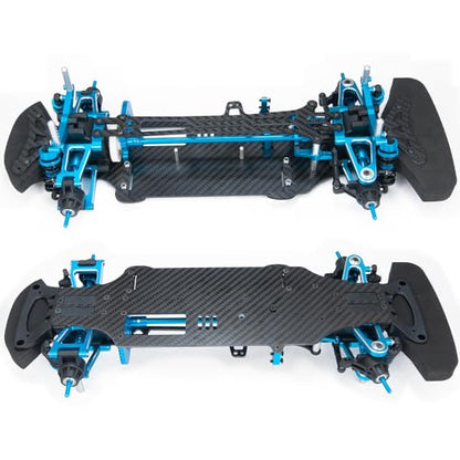MOHERO Aluminium Alloy &Carbon Fiber Shaft Drive 1/10 RC Touring Car Chassis Frame Body Kit with 4 Wheels for TT01 TT01E