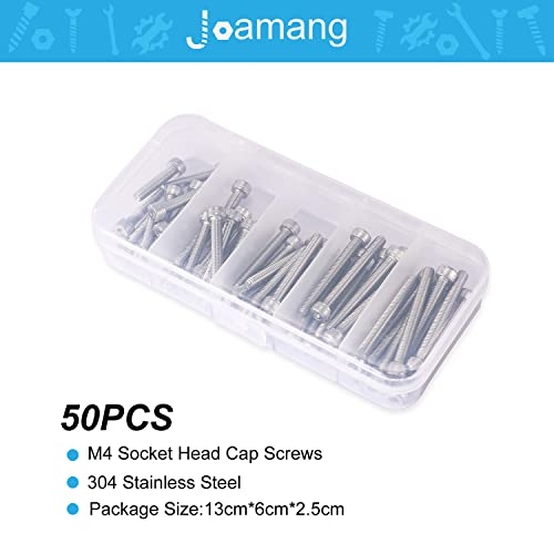 M4 x 20mm 25mm 30mm 35mm 40mm Socket Head Cap Screws Bolts, Stainless Steel 304, Metric Allen Hex Drive, Bright Finish, Fully Threaded, Assortment Kit 50PCS - size: Socket M4x20-40 mm