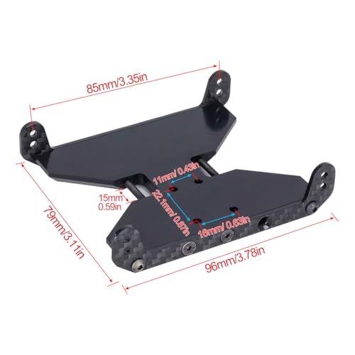 1/10 RC Skid Plate,1Pcs Delrin Transmission Plate Carbon Fiber Chassis Skid Plate for 1/10 RC Crawler Axial Scx10II or III Capra 1.9 UTB Upgrade Parts