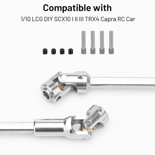 daitoku Driveshaft Universal Joint Drive Shaft 68-229mm Free to Cut Length for SCX10 I II III TRX4 Capra 1/10 LCG DIY RC Upgrade Parts - Silver - color: Silver