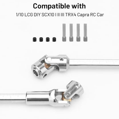 daitoku Driveshaft Universal Joint Drive Shaft 68-229mm Free to Cut Length for SCX10 I II III TRX4 Capra 1/10 LCG DIY RC Upgrade Parts - Silver - color: Silver