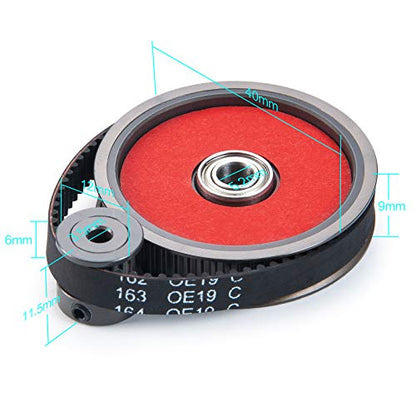 Que-T RC Car Belt Drive Transmission Gears System for 1:10 Axial SCX10 90046 Upgrade Parts (for 3.17mm Motor Gear) - size: for 3.17mm Motor Gear