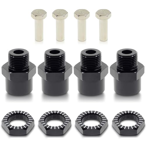 AUTOKAY 4PCS 12mm to 17mm Aluminum Wheel Hex Hub Adapter Conversion Extension for RC Car