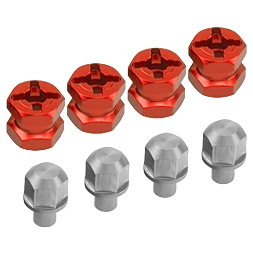 12mm Hex Wheel Hubs RC Hex Hub Drive Adapter Thickness 12mm Offset Extension Compatible with Axial SCX10 90046 D90 Tamiya MST 1/10 RC Crawler Car (Red) - color: Red
