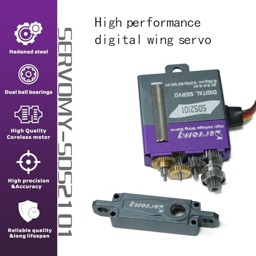 SERVOMY-SDS2101-21G 8mm Ultra-Thin Micro Wing Servo Coreless Motor 10Kg 0.08s/60° 8.4V Metal Gear Aluminum Case 15T Horn 180° Digital Servo Gliders