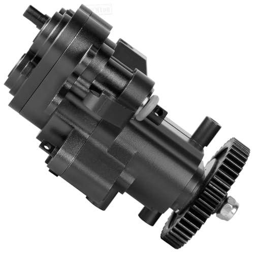 Aluminum Transmission Gearbox with Internal Gears Upgrades Part for 1/10 TRX-4 TRX-6 RC Crawler,Alloy 2 Speed Transmission Gearbox,Black - color: Black - (Alloy Transmission)