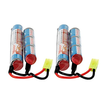 Tenergy 2 Pack of 8.4V 1600mAh NiMH Nunchuck Battery Packs w/Mini Tamiya Connector High Discharge Rate Stick Shape Butterfly Battery - size: 2 Battery Packs