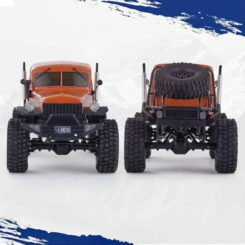 FMS Rochobby 1/10 Atlas Ready Set RC Crawler RC Truck 4X4 with Lighting, 2.4GHz Radio,Ball Bearing, Metal-Gear Full,4 Link Suspension,Rapid Separation Car Body for Adult (Orange) - color: 1/10 Red
