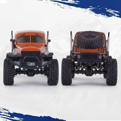 FMS Rochobby 1/10 Atlas Ready Set RC Crawler RC Truck 4X4 with Lighting, 2.4GHz Radio,Ball Bearing, Metal-Gear Full,4 Link Suspension,Rapid Separation Car Body for Adult (Orange) - color: 1/10 Red