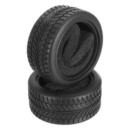 MECCANIXITY 2 Pcs RC 1/10 on Road Car Tire, Rubber Super Soft Tyre Racing Drift Tires with Foam Insert for RC 1:10 HPS TT01 Touring Drift Car Wheel Rim Upgrades Checkered Pattern