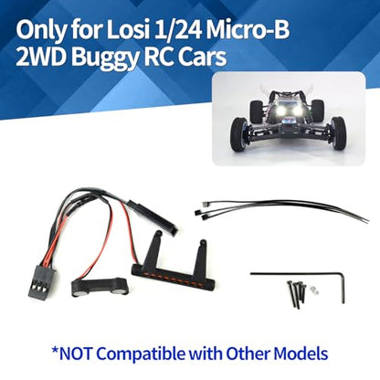 RC Car Front & Rear Lights Set for Losi 1/24 Micro-B 2WD Buggy Headlight&Taillights Upgrade Parts