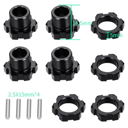 MOHERO 4Pcs RC Wheel Hex Hubs Adapter for 1/7th Felony 6S BLX/Infraction V2 6S BLX/Mojave 6S EXB RC Car Truck Upgrade Parts