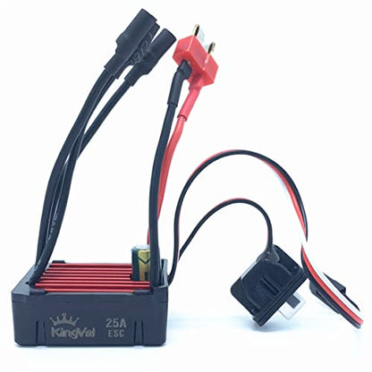 KingVal Replacement 2030 6500KV Waterproof Brushless Motor Shaft 2mm with 25A Brushless ESC and Program Card Combo Compatible with 1/18 1/20 RC Car