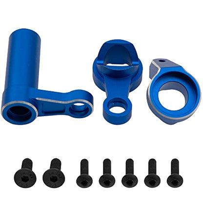 Aluminum Alloy Steering Assembly Servo Saver Set # 9545 Compatible with Traxxas 1/8 Sledge 4WD 95076-4 RC Monster Truck Upgarde Parts (Blue)