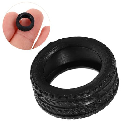 8pcs 1:64 Scale Rc Car Rubber Tire, Replacement Tires for Miniature Cars, Easy to Install, Black, 0.43 * 0.43 * 0.19inch, for DIY Model Car Accessories