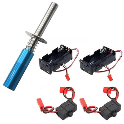 On/Off Power Switch Battery Receiver & 4 Cell AA Battery Container Case Holder Pack Box with JST Plug & Glow Plug Ignitor Igniter Nitro Engine Starter Tool