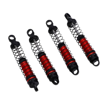 60MM Threaded for 1/18 RC Crawler Upgrade, Aluminum Alloy Damper Replacement Parts Compatible with Bronco K10, 4PCS (Red) - color: Red