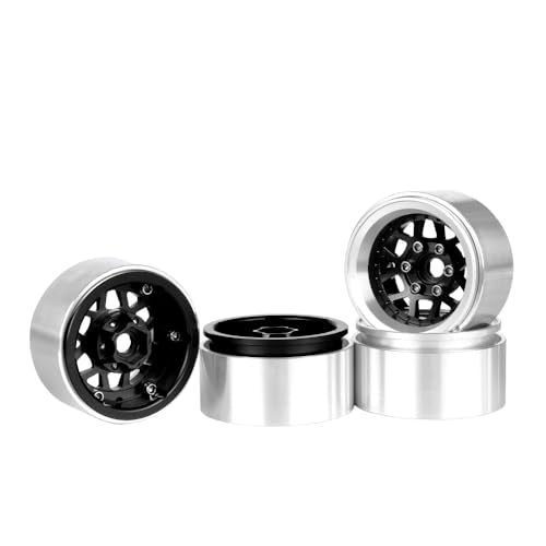 4PCS 1.9" Beadlock Wheel Rims Offset-10mm Aluminum Alloy Metal Wheel Hub for 1/10 RC Rock Crawler Car for Axial SCX10 TRX4 TRX6 D90 D110 Upgrade Accessories(Y-Shaped Black) - color: Y-shaped Black