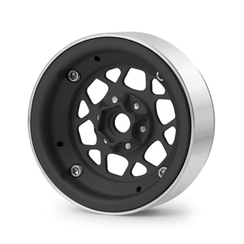 4PCS 1.9" Beadlock Wheels Rims Set, Matte Black | Aluminum Alloy, Upgrade Parts, For 1/10 Axial SCX10 CC01 D90 TRX4, RC Crawler Car - color: Matte Black