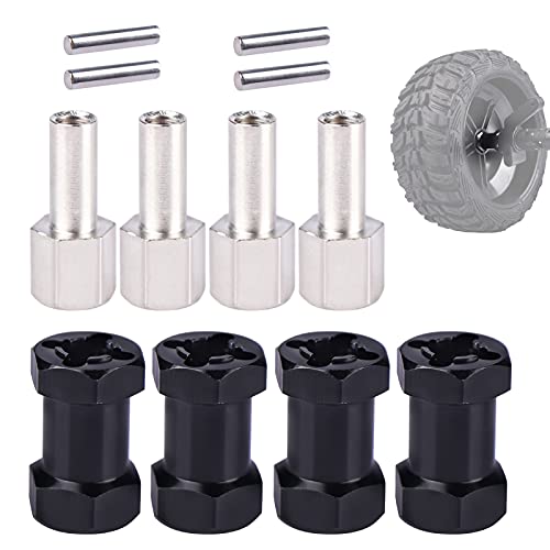 AIMROCK 12mm Hex Hub Extension Wheel Spacer 20mm Offset for 1/10 SCX10 SCX10 II Wraith Gen7 Gen8 D90 RC Crawler Truck (Black, 20mm) - color: Black, size: 20mm