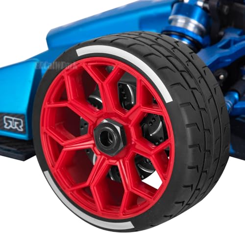 RC Highway Tires Wheel for 1/8 Typhon 6s BLX,1/7 Infraction 6S BLX,Limitless,4PCS RC Drift Tires Rubber RC Highway Wheel,Red - color: Red - (Highway Tires)