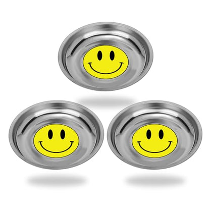 Magnetic Parts Tray 3 Pack, 6" Round Magnetic Parts Bowl, Stainless Steel,for Screw Socket Pin Tools Nuts Bolts Ferruginous Metal Accessories - style: Bowl 3pc