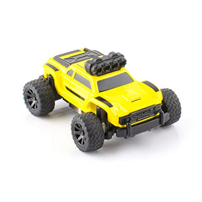 1:76 Turbo Racing Scale RC Sport Car, Table Racing Remote Control Mini Model Car Full Proportional RTR Kit Toys (Monster Truck Yellow) - color: Monster Truck Yellow