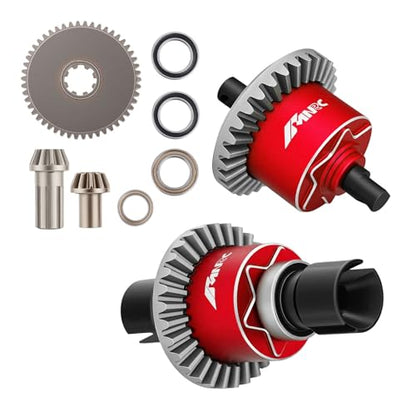 Alloy Front Rear Differential Diff & Spur Input Gear Kit for HyperGO 1/14 H14BM 14209 14210 Series Upgrades Part Red - color: Red