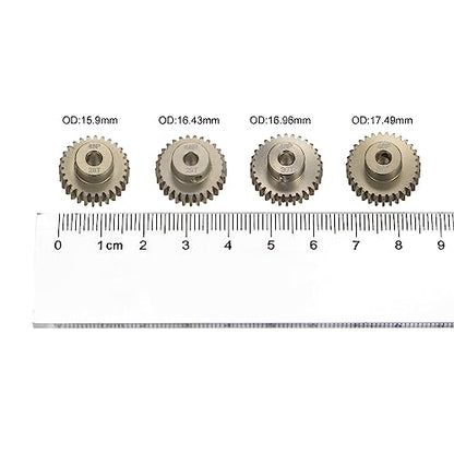 HARFINGTON 48P Hardened Pinion Motor Gear Set 4pcs 28T 29T 30T 31T Fit 1/8 inch RC Motor Shaft 48 Pitch 7075 Aluminum Gears for RC Car, with Hex Key - style: 28T 29T 30T 31T