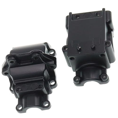 2PCS Metal Front and Rear Differential Gearboxes Housing Cover Compatible with WLtoys 1/14 144010 144001 144002 1/12 124016 124017 124018 124019 RC Car Upgrades Parts (Black) - color: Black