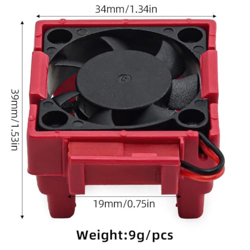 Plastic ESC Cooling Fan #3340 RC Spare Parts for TRAXXAS VXL-3S Slash/Rally/Bandit/Stampede RC Car (Red) - color: Red