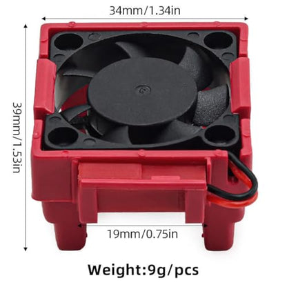 Plastic ESC Cooling Fan #3340 RC Spare Parts for TRAXXAS VXL-3S Slash/Rally/Bandit/Stampede RC Car (Red) - color: Red