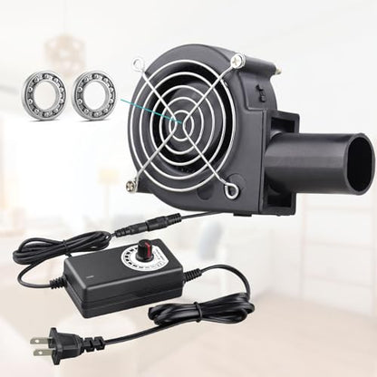 Wathai BBQ Air Mover Blower Fan 12V 97mm Centrifugal Fan 110V 120V 9733 | Dual Ball High Speed 3500CFM Variable speed fan for Charcoal Starter,Outdoor Cooking,Fireplace,Wood Stove - style: 9733 110V-240V
