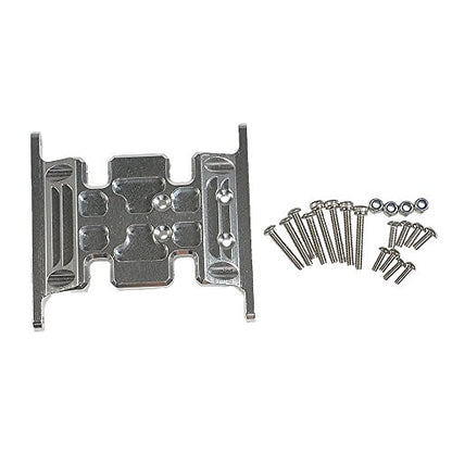 RC Car Aluminum Alloy Center Transmission Skid Plate Mount Gearbox Mount Base Compatible with Axial SCX10 90047 Wrangler 1/10 RC Crawler Car Upgraded Parts (Silver) - color: Silver
