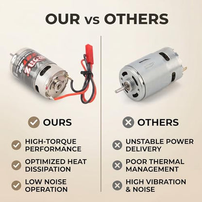 RC Brushed Motor,390 M Stainless Steel Low Noise Universal 28T Electric Brushed M for 1/16 1/18 RC Cars Boat JST Plug