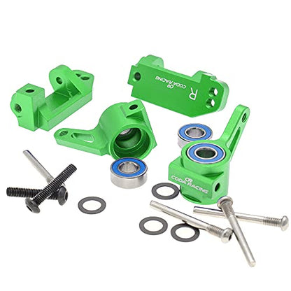RC Alloy Caster Block&Steering Blocks for Traxxas 1/10 2WD Slash, Stampede, Rustler, Nitro Slash-Replaces Part 3736 3632 - color: Green