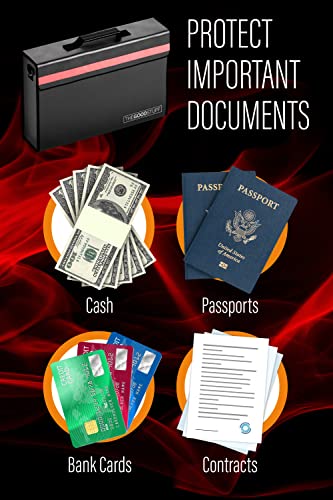 The Good Stuff Fireproof Document Box for Legal Documents, Passports, Cash, and Contracts, 5" x 11" 3.5" / 2000℉ Protect Your Notebooks, Binders, Folders, and Contracts - style: Messenger Bag